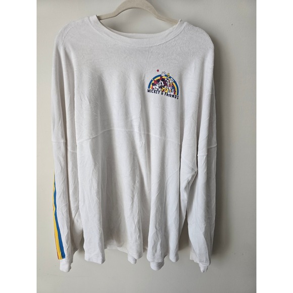 Disney Tops - Disney‎ Spirit Jersey XL Mickey & Friends Feelin' Classic White RARE Top